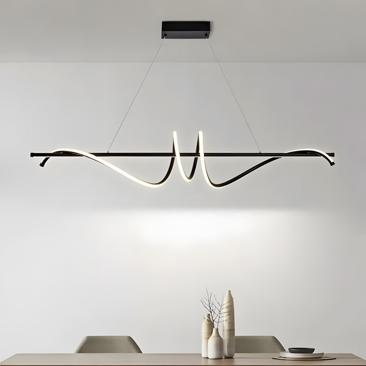 Ivy Bronx Matte Black Led Kitchen Island Pendant Wayfair